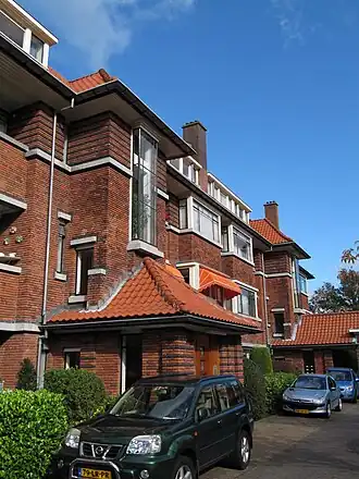 Gevels van het westelijk gelegen woonblok