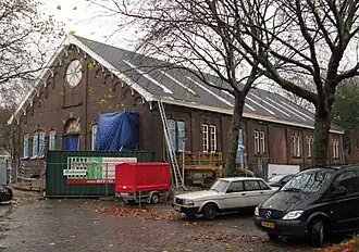 Het monumentale gebouw tijdens de verbouwing in 2010