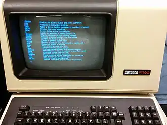 Output van het RT-11 help-commando op een PDP-11/34