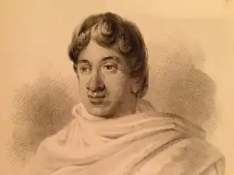 Potloodtekening van Radama door William Ellis (1838)