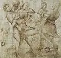 Uitwerking van de centrale groep, Florence, Uffizi, inv. 538E