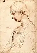Studie van Maria Magdalena, Florence, Uffizi, inv. 1477 E