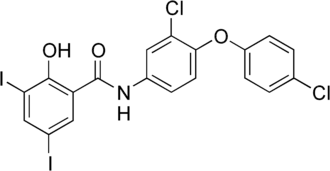 Structuurformule van rafoxanide