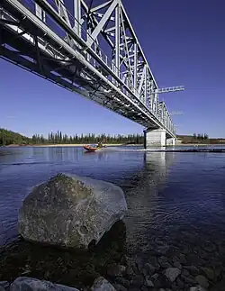 Spoorbrug over de Amga ten noorden van Verchnjaja Amga