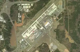 satellietbeeld van de Raleigh-Durham International Airport uit 2006