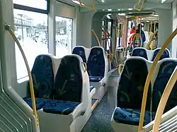 Interieur van de tramtrein