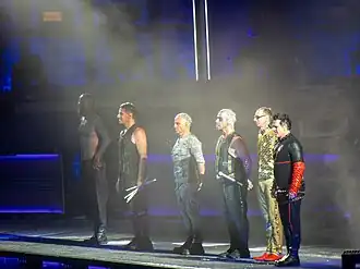 Rammstein tijdens een concert in 2022 in Los Angeles