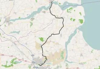 Spoorlijn Randers - Hadsund op de kaart