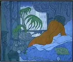 La chambre bleu ou Nu a l'evantail