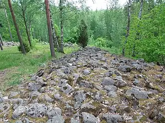 Ruïnes van de kasteelmuur