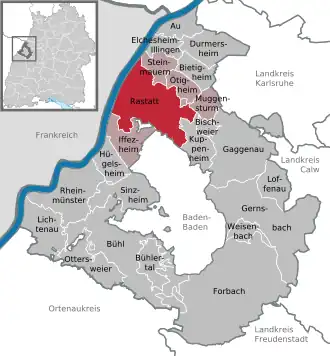 Kaart van Rastatt