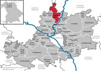 Kaart van Rattelsdorf (Beieren)