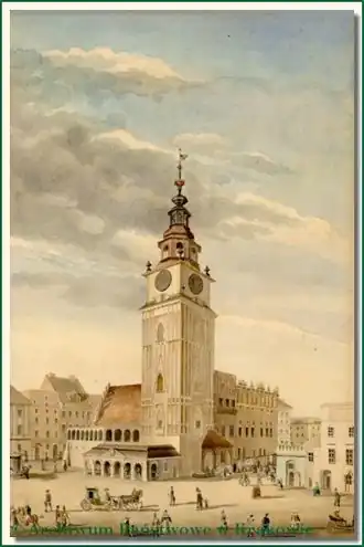 De toren als onderdeel van het Raadhuis (1849)