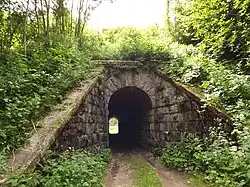Tunnel onder de spoorlijn in de buurt van Tuderna