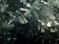 Ruige rijp ijskristallen.