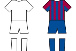 Real Madrid in wit - FC Barcelona in blauw en rood