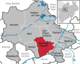 Kaart van Recklinghausen