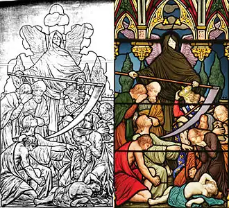 Karton en brandraam door Lucien Bégule (ca. 1900)