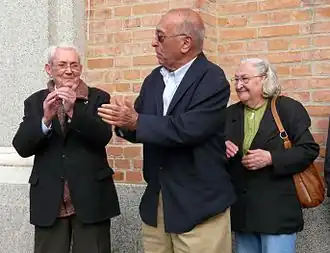Marcelino Camacho, Nicolás Redondo en de vrouw van Simón Sánchez Montero in 2008.