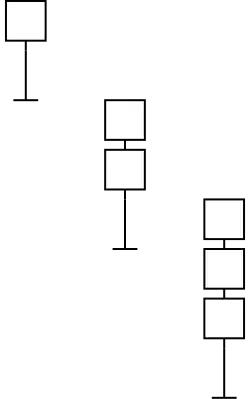 Tekening van witte bakens