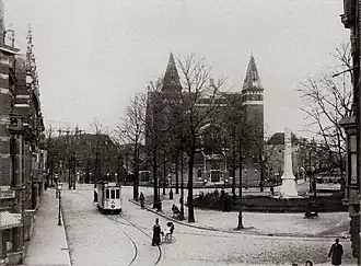 Regentesseplein met kerk (opname uit 1905), Den Haag