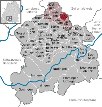 Kaart van Reichenbach am Heuberg