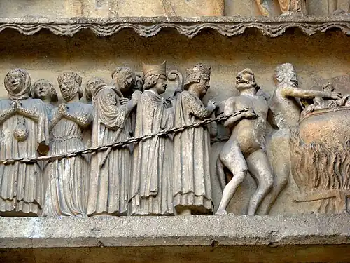 Detail van het noordportaal: Het Laatste Oordeel