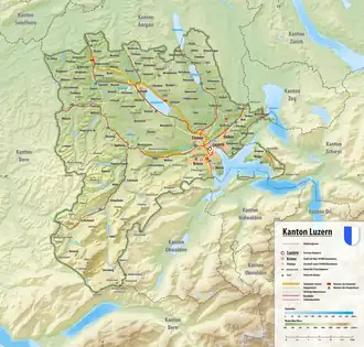 Kaart van Luzern