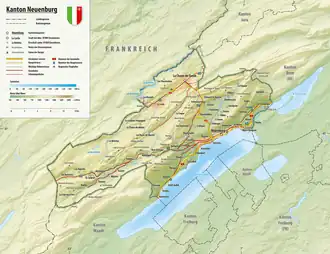 Kaart van Neuchâtel