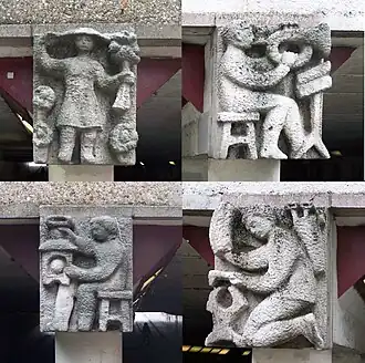 Reliëfs stationstunnel Den Bosch