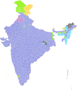 De grootste religies per district in 2011