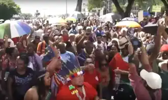 Demonstranten op het Onafhankelijkheidsplein