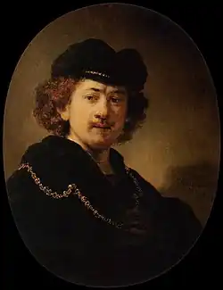 Zelfportret met baret en gouden ketting, 1633, Louvre, Parijs