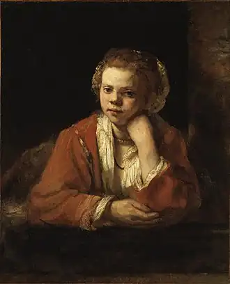 Rembrandt, Meisje in een venster, 1651, Nationalmuseum, Stockholm[9]