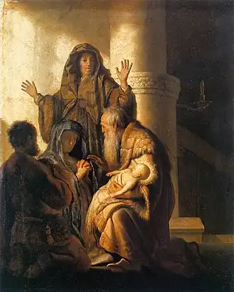 Anna en Simeon in de Tempel - Rembrandt