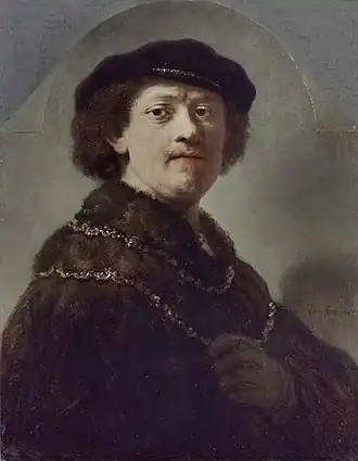 Zelfportret met baret, bontkraag en twee gouden kettingen, ca. 1637, Wallace Collection, Londen