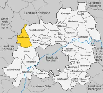 Kaart van Remchingen