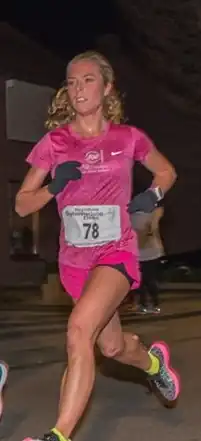 Renée Vranken in actie tijdens de Sylvesterloop in Elsloo in 2015.