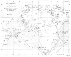 Kaart van zeestromen uit 1799