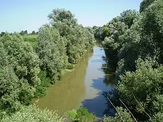 De benedenloop van de Reno bij Molinella