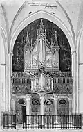 Tekening van het orgel in de Nicolaikerk in 1885