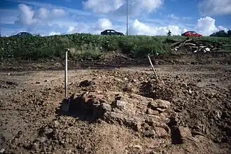 In 1996 opgegraven restant van het kasteel