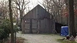 De vroegere tramloods bij de grens in Reusel.