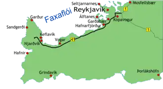Kaart van Reykjanes