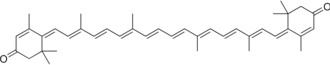 Structuurformule van rhodoxanthine