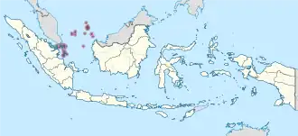 Kaart van de provincie in Indonesië