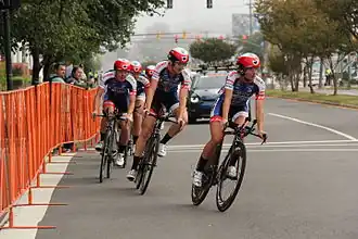 De ploeg tijdens het WK Ploegentijdrit 2015 in Richmond.