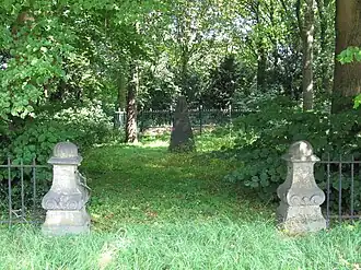 Zicht op de begraafplaats