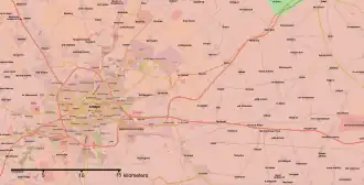 alt=Situatie in Aleppo op 21 december 2016 ■&nbsp;Gebieden onder controle Assad-regime ■&nbsp;Gebieden onder controle antiregeringsmilities ■&nbsp;Gebieden onder controle Syrische Democratische Strijdkrachten ■&nbsp;Gebieden onder controle van ISIS ■&nbsp;Gebieden onder controle gemeenschappelijke Syrische Democratische Strijdkrachten/Assad-regime ■&nbsp;Onduidelijke situatie