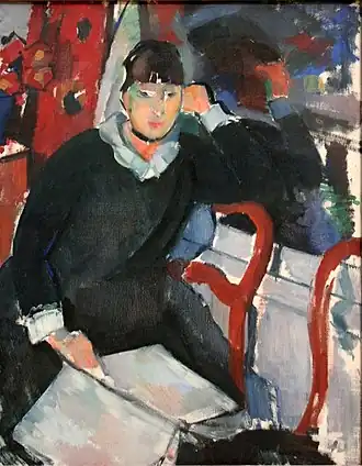 Zittende vrouw bij het venster (1915) door Wouters, in een door Cézanne beïnvloede stijl, met elementen van het fauvisme.